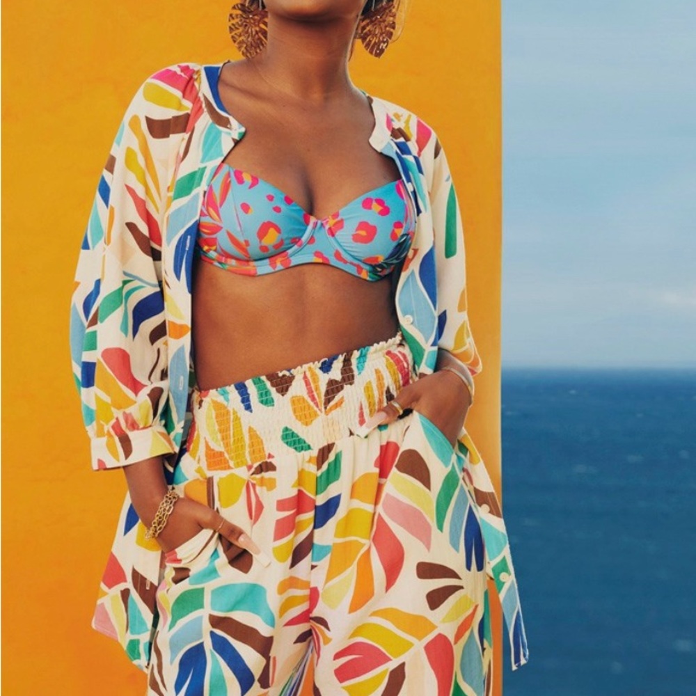 NWT Tabitha Brown for Target Botanical Shirt Dress Size L